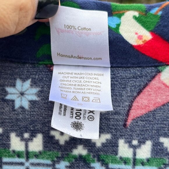 Hanna Andersson Gnome Sweet Gnome 100% Cotton Flannel Pajama Unisex Set Size M - Picture 5 of 13